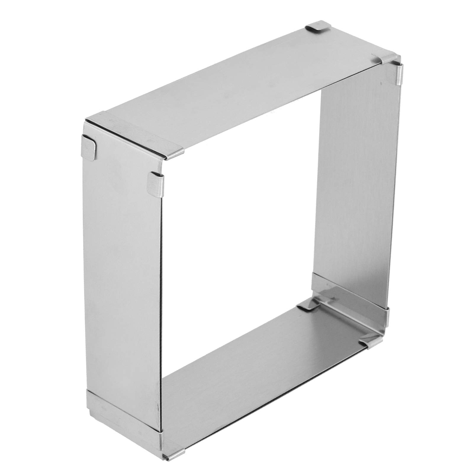 Square Mousse Mold, Stainless Steel Square Cake Mold Ring Square Mousse Ring Retractable Biscuits Cake Mold Pastry Mould Baking Tool (L)