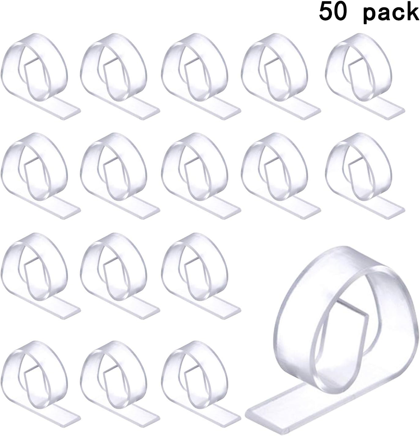 Lindong 50 Pack Plastic Clear Tablecloth Clips Table Cover Clamps Table
