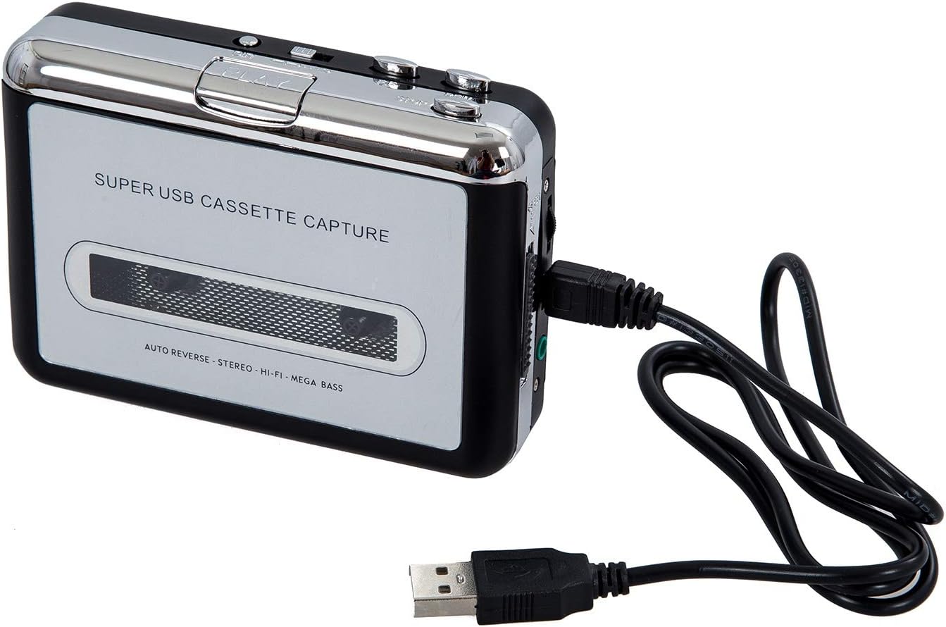 Wivarra Convertidor USB Cinta Audio Cassette a MP3 CD Reproductor PC