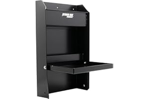 Extreme Max 5001.6119 Junior Wall-Mount Aluminum Work Station Storage Cabinet Flip-Out Work Tray with Paper Towel Rack Organi