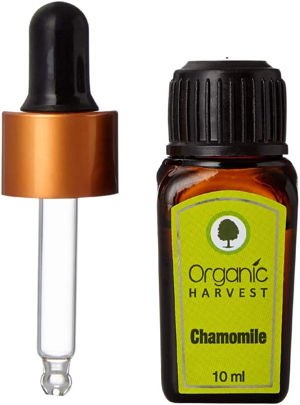 Organic Harvest Chamomile Essential Oil, Promotes Youthful Skin, Removes Blemishes, Face, Hair Care, Pure & Undiluted Therapeutic Grade Oil, Excellent for Aromatherapy,100% Organic, Paraben & Sulphate Free, 10 ml