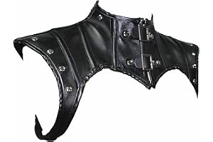Women's Steampunk Gothic Costume Leather Shoulder Armor Cosplay Leather Shrug Armor Shoulder Jacket Leather Armor Women Black