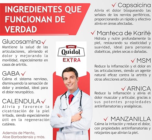 Ungüento para Dolor Intenso tipo Neuropático con Capsaicína Quidol Extra 150gr