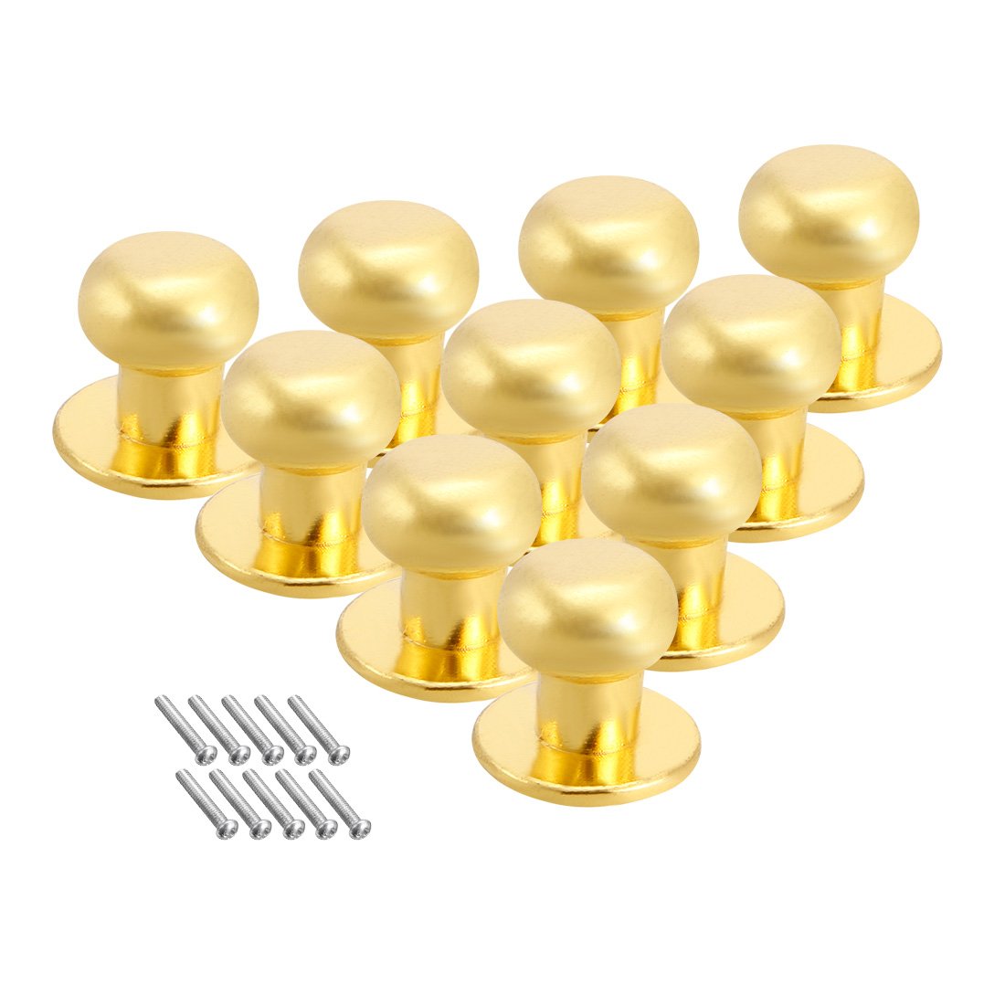 Sourcingmap 10mmx11mm Gift Jewelry Box Single Hole Round Knobs Pull Handles Gold Tone 10pcs