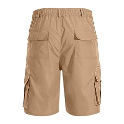 Cargo Shorts for Men Stretch Waist Knee Length Mens