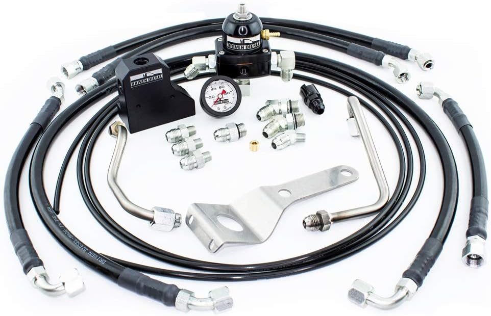 Driven Diesel Fuel Bowl Delete Regulated Return Fuel System Kit Compatible with 1999-2003 Ford 7.3L Powerstroke Diesel
