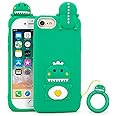 MEGANTREE Cute Case Compatible with iPhone SE 2020/ SE 2022, Dinosaur iPhone 6/ 6s/ 7/8 Cases, 3D Cartoon Animal Soft Silicone Cover for Girls Boy Kids Women