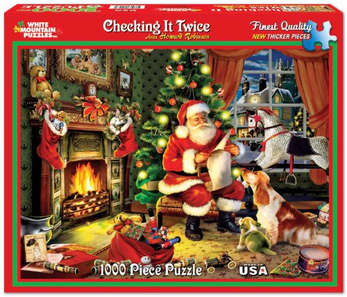 White Mountain Puzzles Checking It Twice - 1000 Piece Jigsaw Puzzle