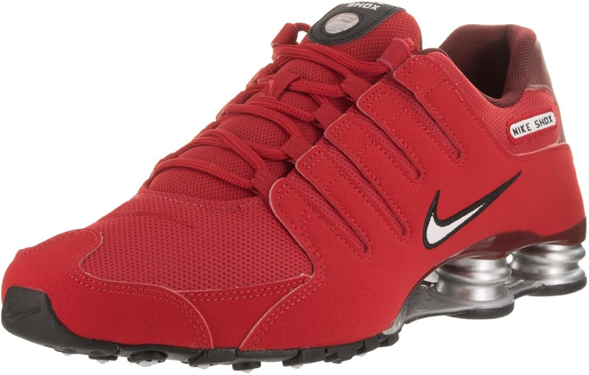 red white and blue nike shox