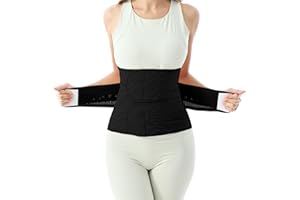Allaugh Postpartum Belly Band for Women: Abdominal Binder Post Surgery Compression Belt - Post Partum Waist Binder C Section Recovery Wrap Black