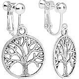 Body Candy Tree of Life Clip On Dangle Earrings