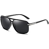 HEPTAGRAM 7 Aviator Polarized Sunglasses Men Oversized Vintage Shades Trendy Square Retro Stylish Classic Driving Hot Goggle