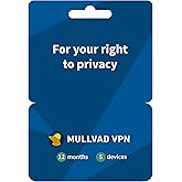 Mullvad VPN | 12 Months for 5 Devices | Protect Your Privacy with Easy-To-Use Security VPN Service