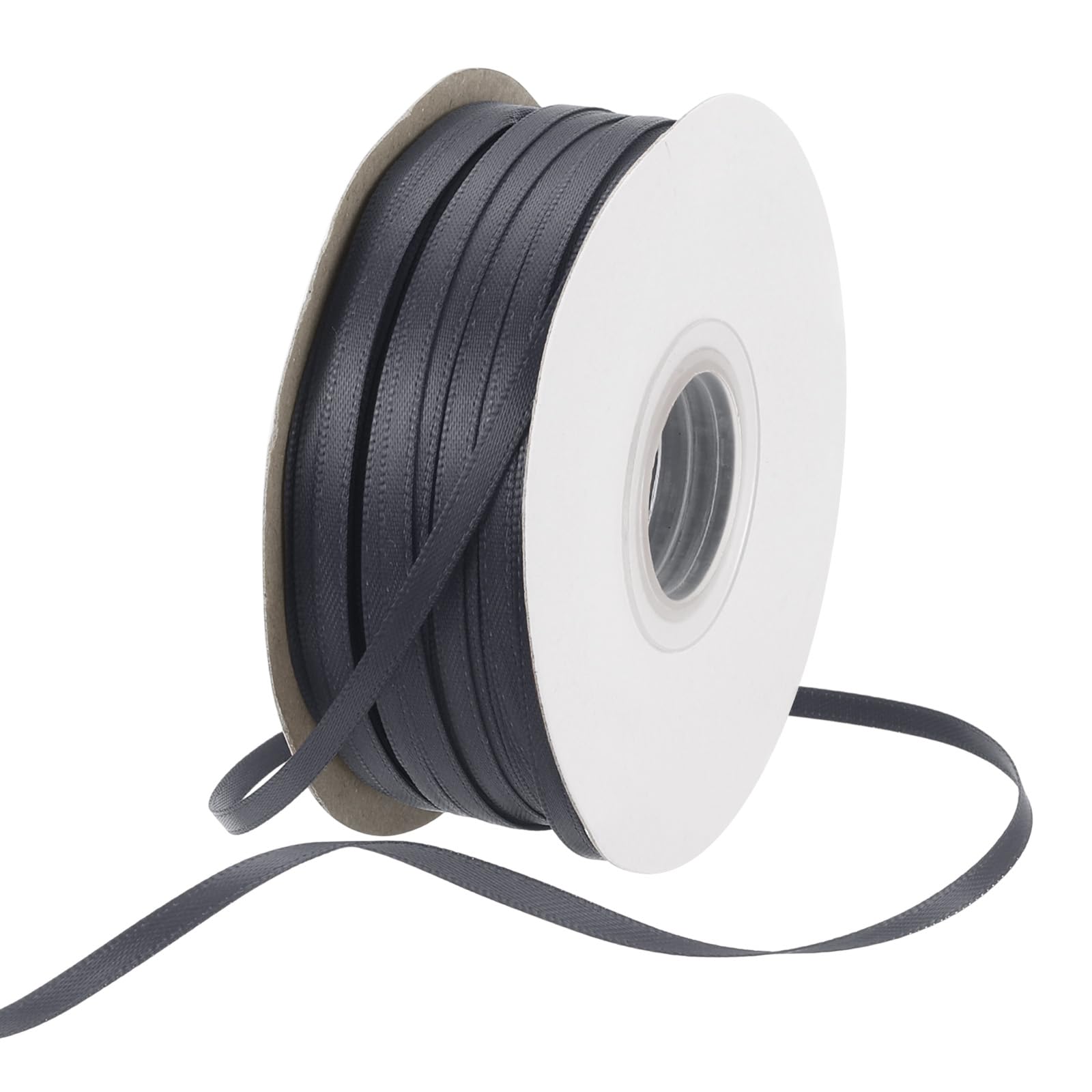 Rebower 3mm Satin Ribbon 91m Thick Double Face Grosgrain Silk Ribbon, [for Gift Wrapping, Hair Bows, Wedding, Cake, Flower] - 100 Yard/300ft/ Steel Blue