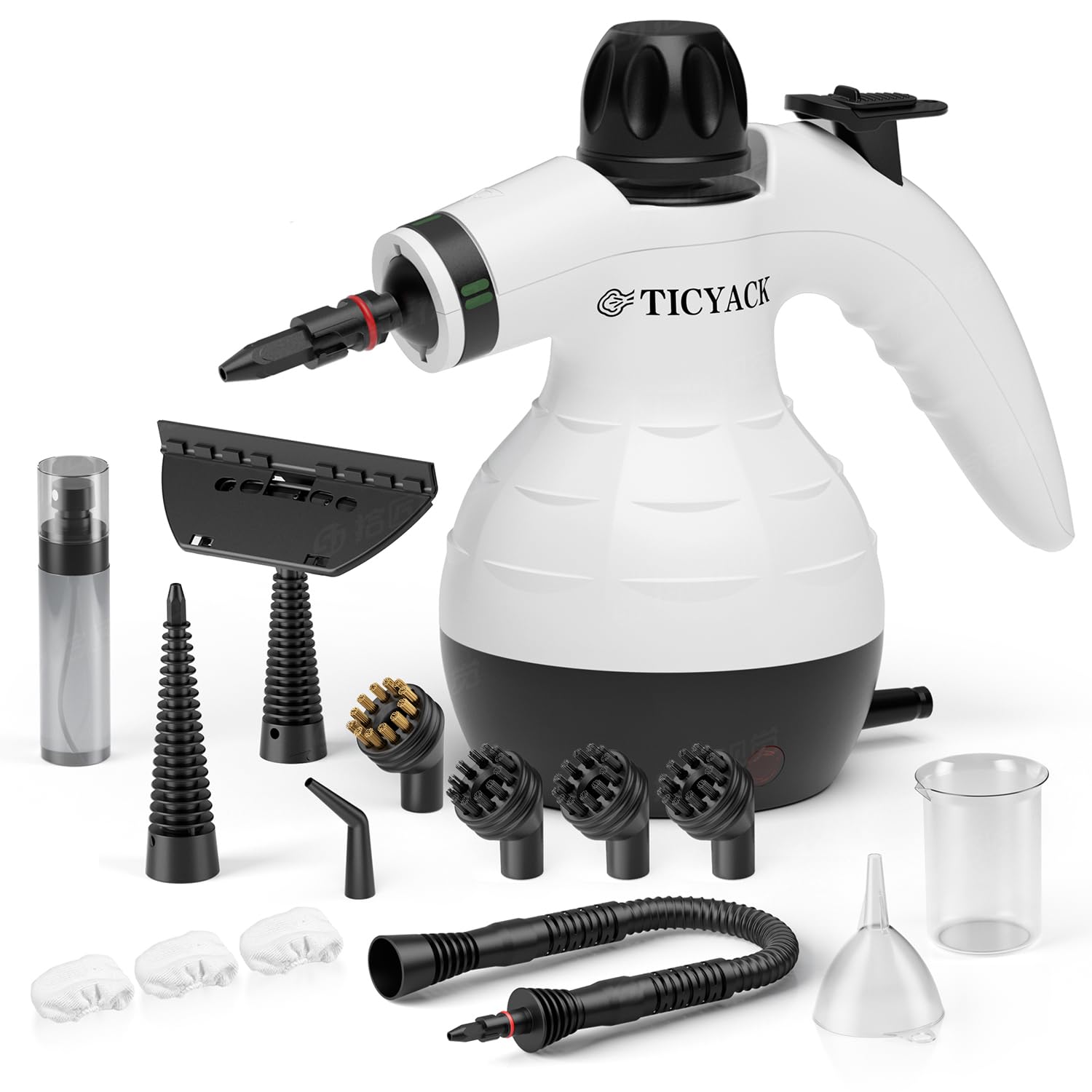 Photo 1 of Steam Cleaner, Handheld Steam Cleaner for Home, 16-Piece Steam Cleaner Kit with Automatic Steam Switch, Steamer for Kitchen, Bathroom, Car, Living Room and Multi-Surface Deep Cleaning (White)