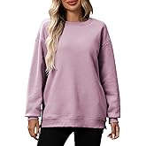 SIALANCI Women‘s Oversized Sweatshirt with Pockets, Cotton Crewneck Pullover, Soft Casual Long Sleeve Loose Fit Top