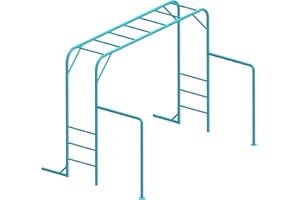 LeisureStar Outdoor Monkey Bar Set with Climbing Frame, Gymnastics bars, Playground Set for Backyards, Metal Monkey Bar for Kids Age 3 and Up, Backyard Playground Set with Powder Coated Steel, SkyBlue