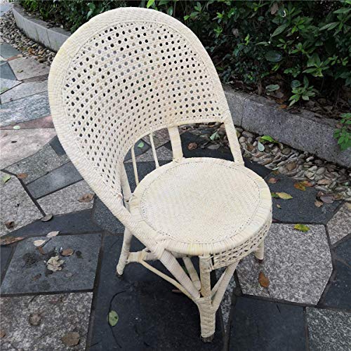 Handmade Rattan Chair with wood frame white，Leisurechair for garden living room patio