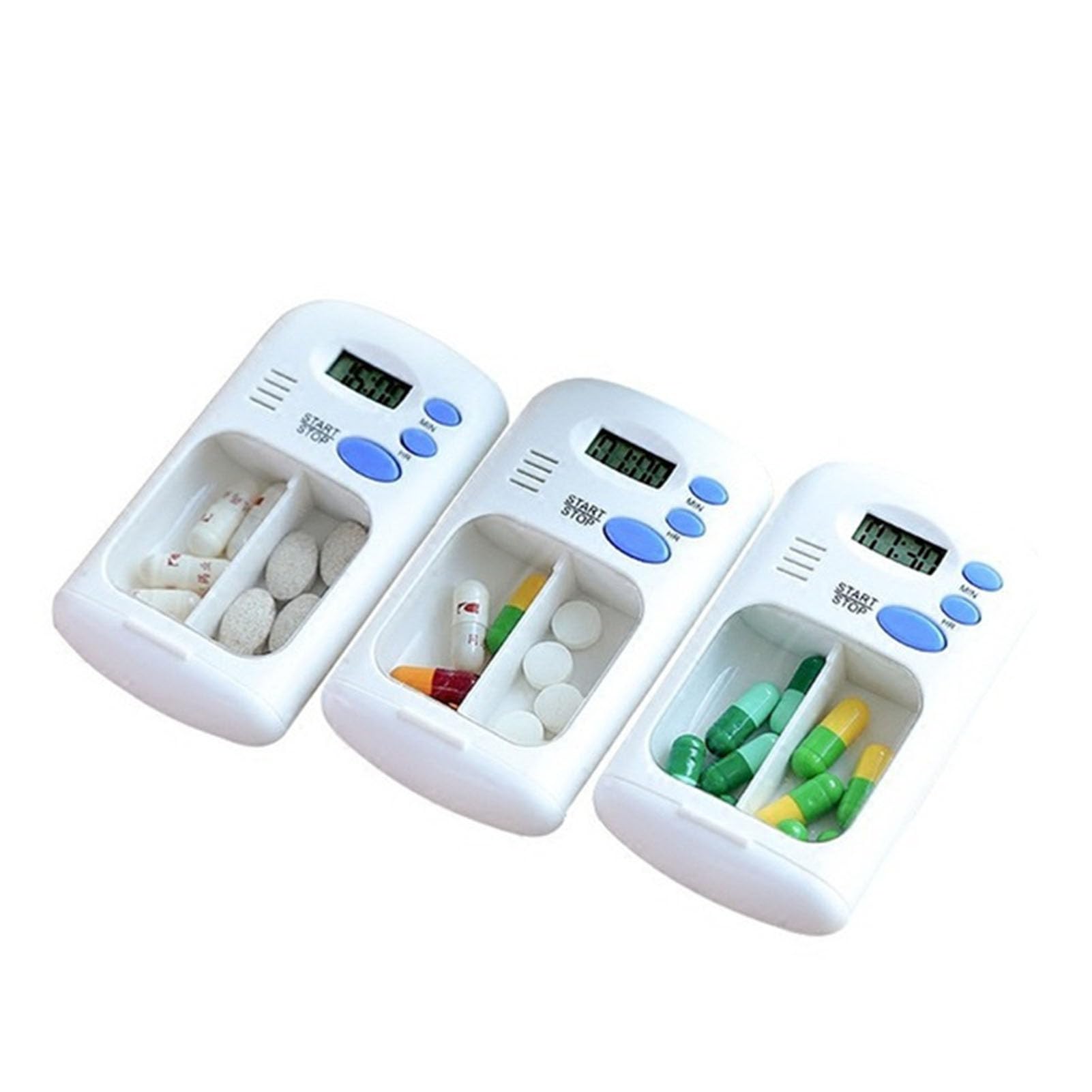 Mumusuki Portable Mini Pill Case Timer, Medicine Box with Digital Electric Alarm Box Pill Drug Container Gift Medicine Storage Medicine Organize