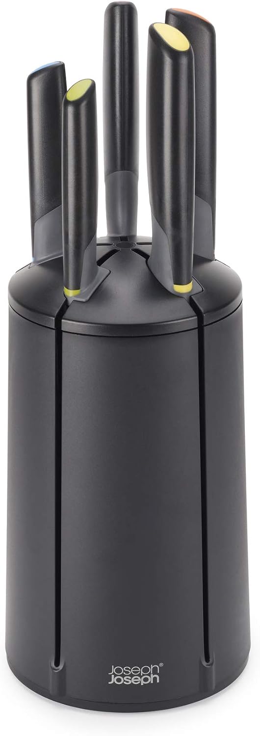 Joseph Joseph Elevate Knives 5 piece Carousel Set including rotating knife block, Japanese Stainless Steel - Multicolor - Image 3
