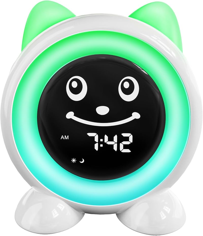 I CODE Time to Wake Kids Alarm Clock with Night Light Nap Timer for 2-10 Years