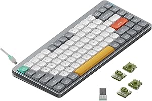nuphy Air75 V2 Portable 75% Mechanical Keyboard,Wireless Keyboard,Supports Bluetooth/2.4G/USB-C RGB Bluetooth Keyboards,Compa