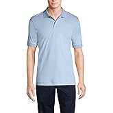 Lands' End Essentials Men's Long Sleeve All Day Comfort Polo Shirt - 100% Cotton Won't Shrink Pill Fade