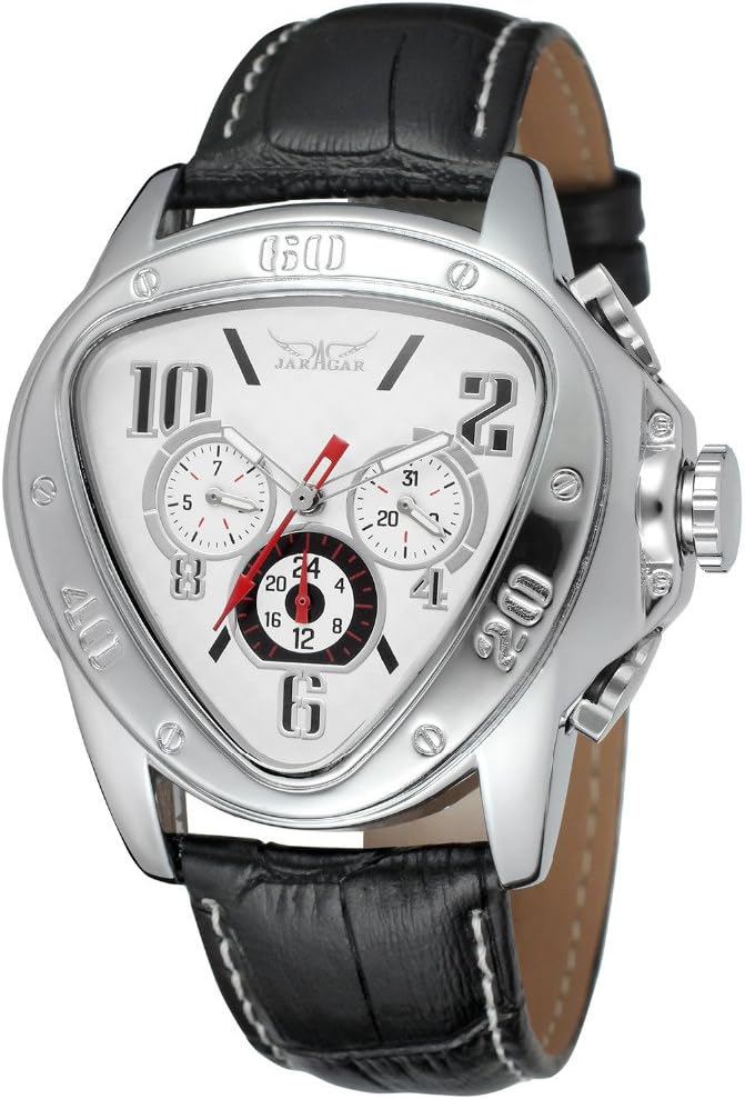 Sweetbless Wristwatches Men Triangle Date/Week/24Hours Auto Mechanical Watch