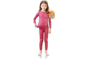 TINFL by Vaenait 4-14 Years Girls Kids Aeroheat Thermal Underwear Base Layers Warm Pajama Fleece Lined Long John Set