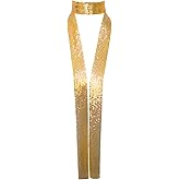 LHXzizizi Metal Sequin Ties for Women Long Skinny Scarves, Sparkly Glitter Scarf Necktie Belt for Party Prom Wedding Daily