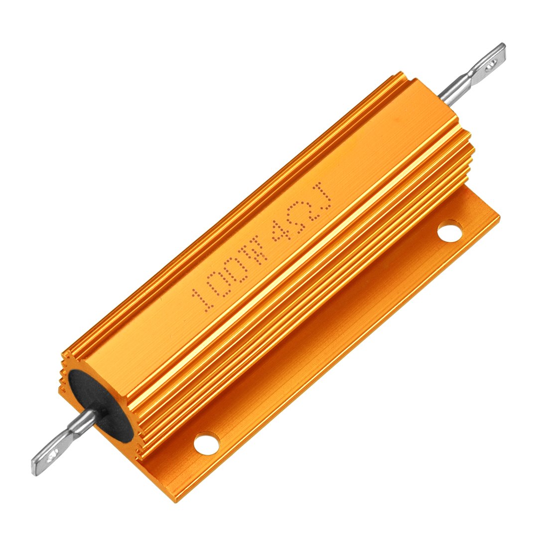 sourcingmap Aluminum Case Resistor 100W 4 Ohm Wirewound Gold for LED Replacement Converter 100W 4RJ