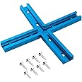 POWERTEC 71209 3" T-Track Intersection Kit with Predrilled Mounting Holes & Wood Screws, For Universal T track, T Track Accessories for Woodworking Jigs and Fixtures