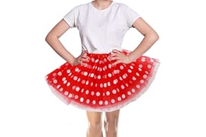 WINROLA Adult Teens Women Polka Dots Tulle Tutu - Girls Red White Blue Green Black Tutu Skirt Dress-Up Halloween Party Costumes