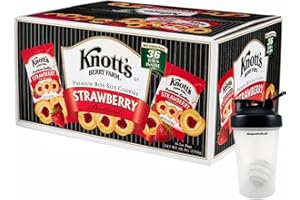 Knott's Berry Farm Strawberry Shortbread Cookies (2oz / 36pk) bonus a Shopaaholics® Blender Shaker Bottle With Stainless Whisk Ball (Color May Vary