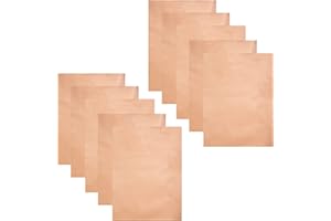 vootape 10Pcs Copper Foil Sheet [11.8inch x 8.9inch] with Double-Sided Conductive Adhesive Copper Foil Tape for Guitar, Soldering, Electrical Repairs, DIY Crafts, Stained Glass, Grounding