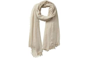 guiyal Cotton Blend Vintage Soft Scarf With Fringed Edges,linen scarf,shawl，travel scarf