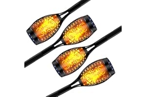 BINNEKER 4Pack Solar Outdoor Lights, Solar Torch Lights with Flickering Flame Effect, Solar Flame Lights for Garden Parties, Camping, BBQ, Weddings, Christmas, and Halloween