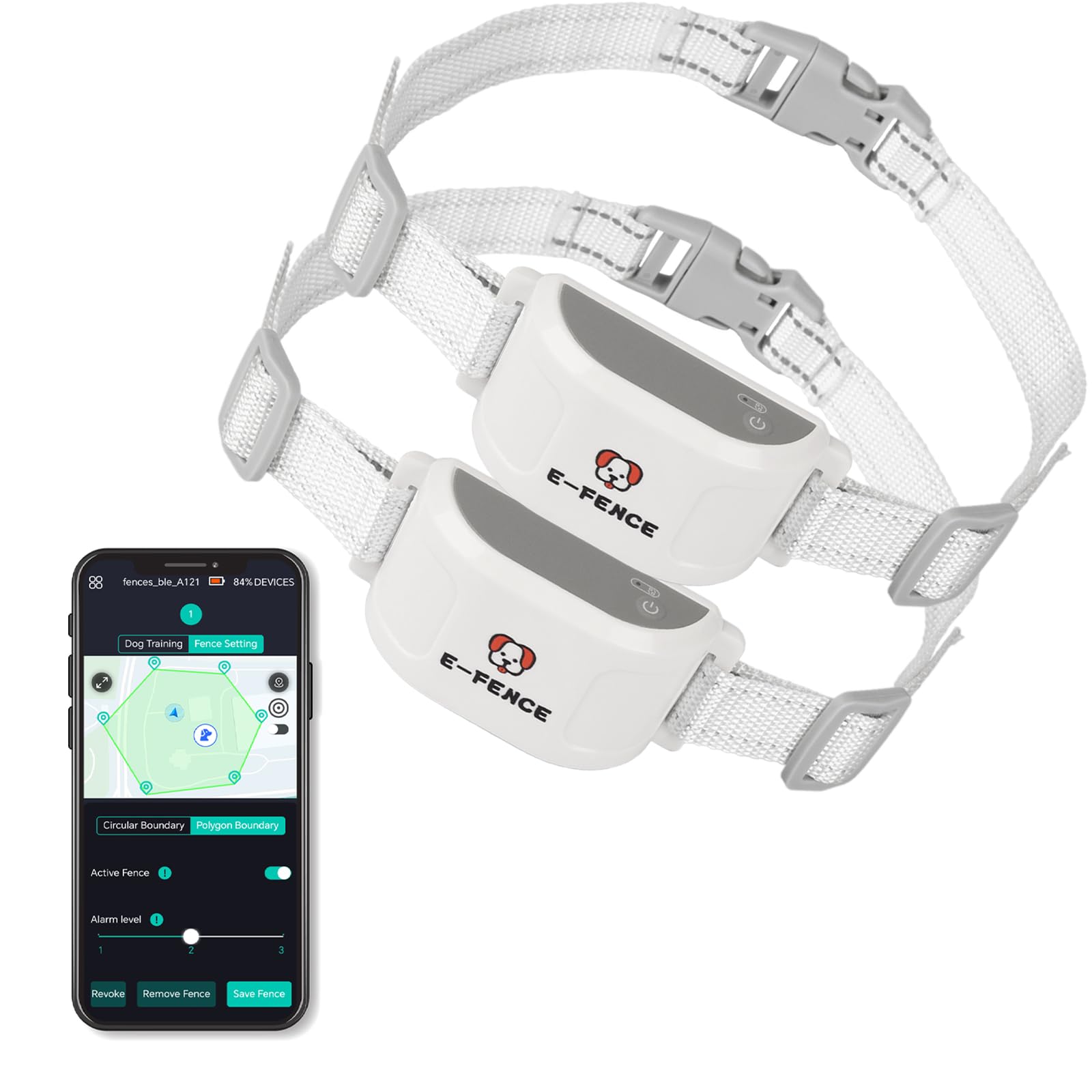 Photo 1 of E-FENCE GPS Electronic Fence Dog Tracker/Training Collar/ 3-in-1 Wireless Dog Collar Fence System, Electric Dog Smart Collar,Pet Containment System,Outdoor Use Only(2PACK)