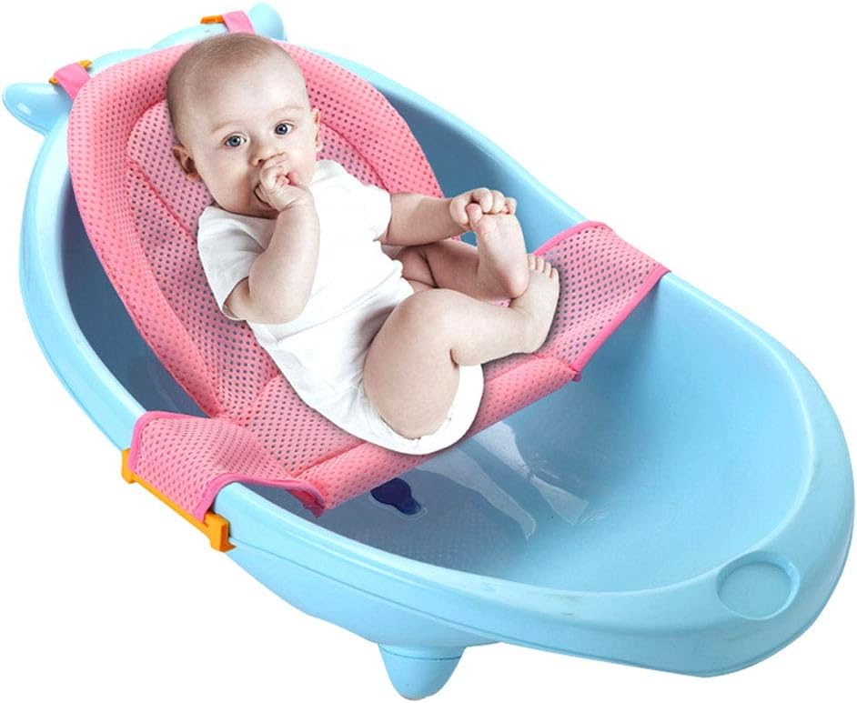 Synthiiz Bathtub Sling, Newborn Baby Bath Seat Support Net for Sit-up Bathing, Premium Bathtub Sling Shower Mesh Bathing Cradle Rings for Tub