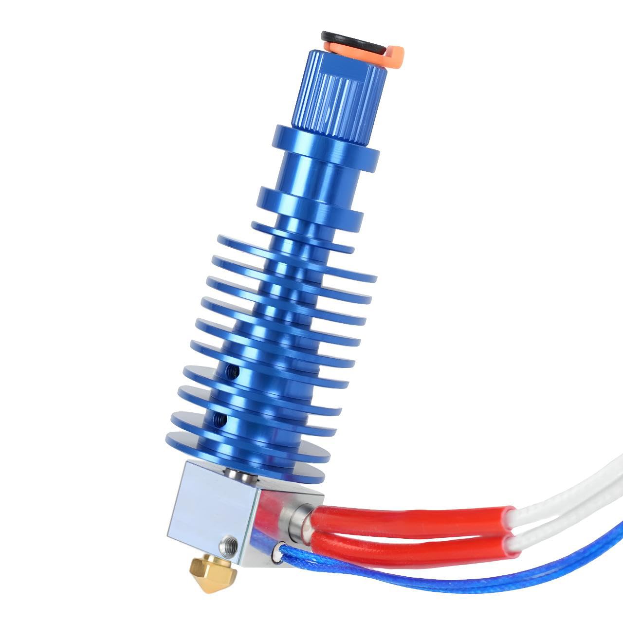 Photo 1 of Newwish i3 Mega All Metal Hotend 12V 40W Upgrade Kit for I3 Mega,Mega X,Mega S,Mega Pro 3D Printer Extruder V5 J-Head Hotend Replacement,Bi-Metal Heatbreak,Heater Block Aluminum,V6 Brass Nozzle 0.4mm