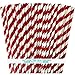 Foil Red Stripe Paper Straws - Christmas Valentine Birthday 4th of July Supply - 7.75 Inches - 100 Pack - Outside the Box Papers Brand