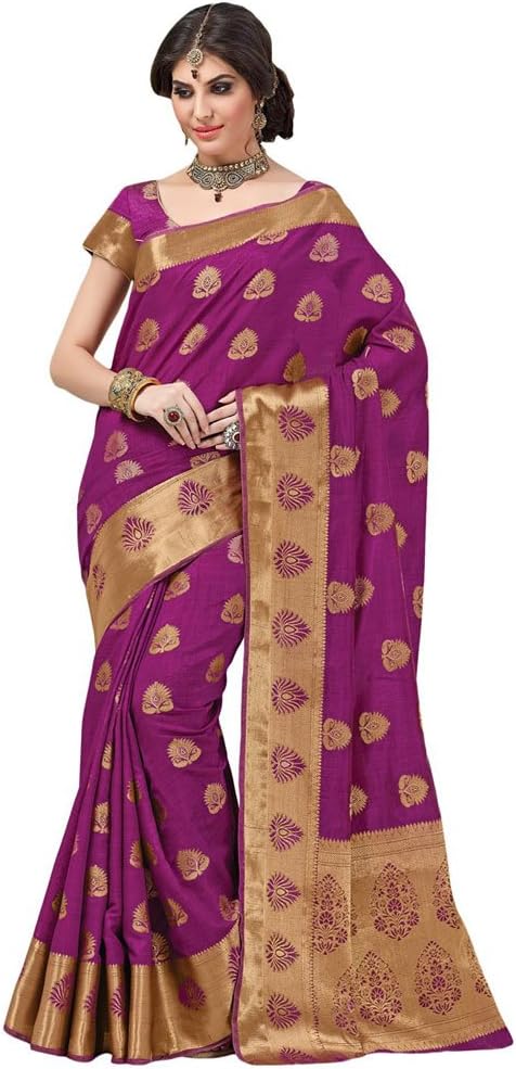 Shree Designer Sarees Women's Designer Purple Tussar Silk Saree