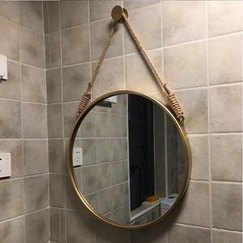 Schminkspiegel Kosmetischer Spiegel Nordischer Runder An Der Wand Befestigter Badezimmer Toiletten Spiegel Wand Dekorations Make Uphangender Spiegel Farbe Gold Grosse 80cm Amazon De Kuche Haushalt