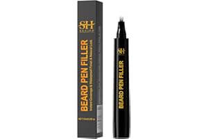 Sevich Beard Pencil Filler for Men Black, Instant Beard Dye for Men,48h Waterproof & Sweatproof, 4-Prong Tip for Seamless Application, Enhances All Beard Types with Fuller