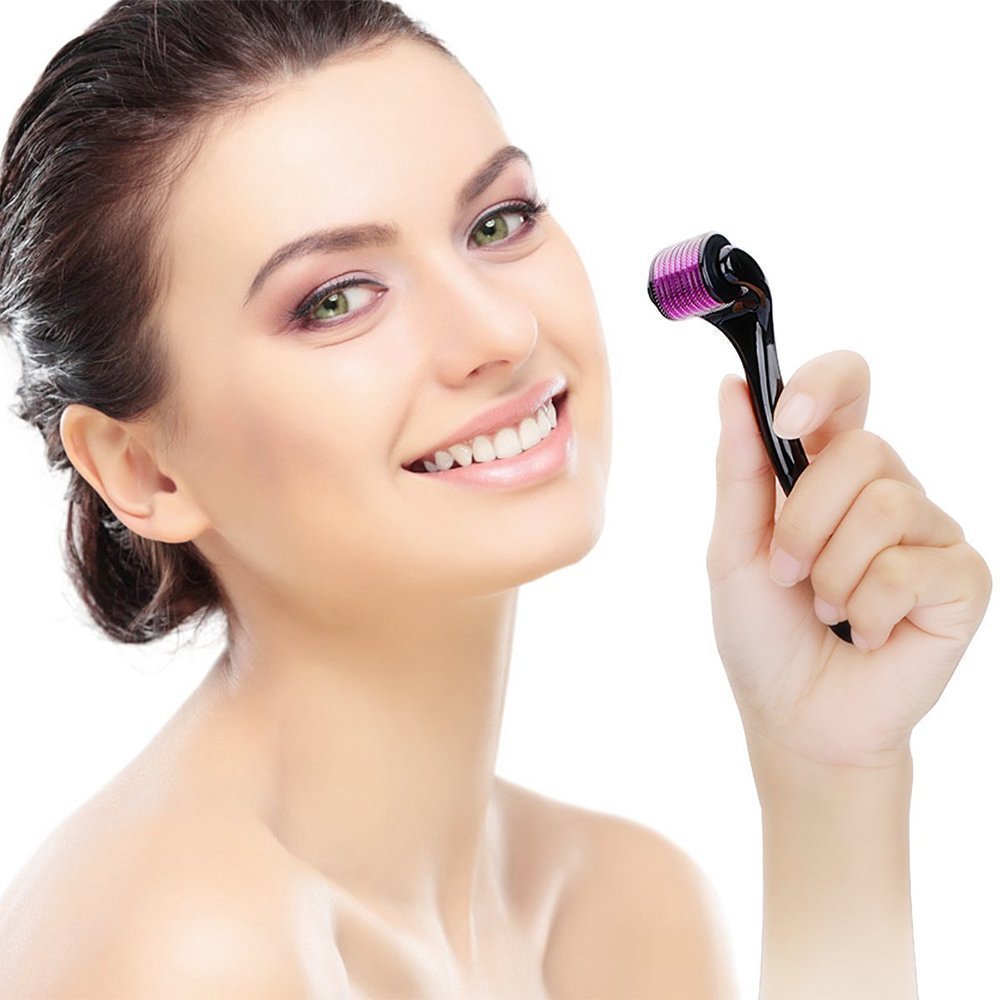 Derma Roller Micro Needle Derma Roller for Face -Premium 540 Titanium Microneedle Roller, Non-Invasive Powerful Skin Therapy for Home Use, Facial Care,Treats Acne,Scars,Stretch Marks and Wrinkles