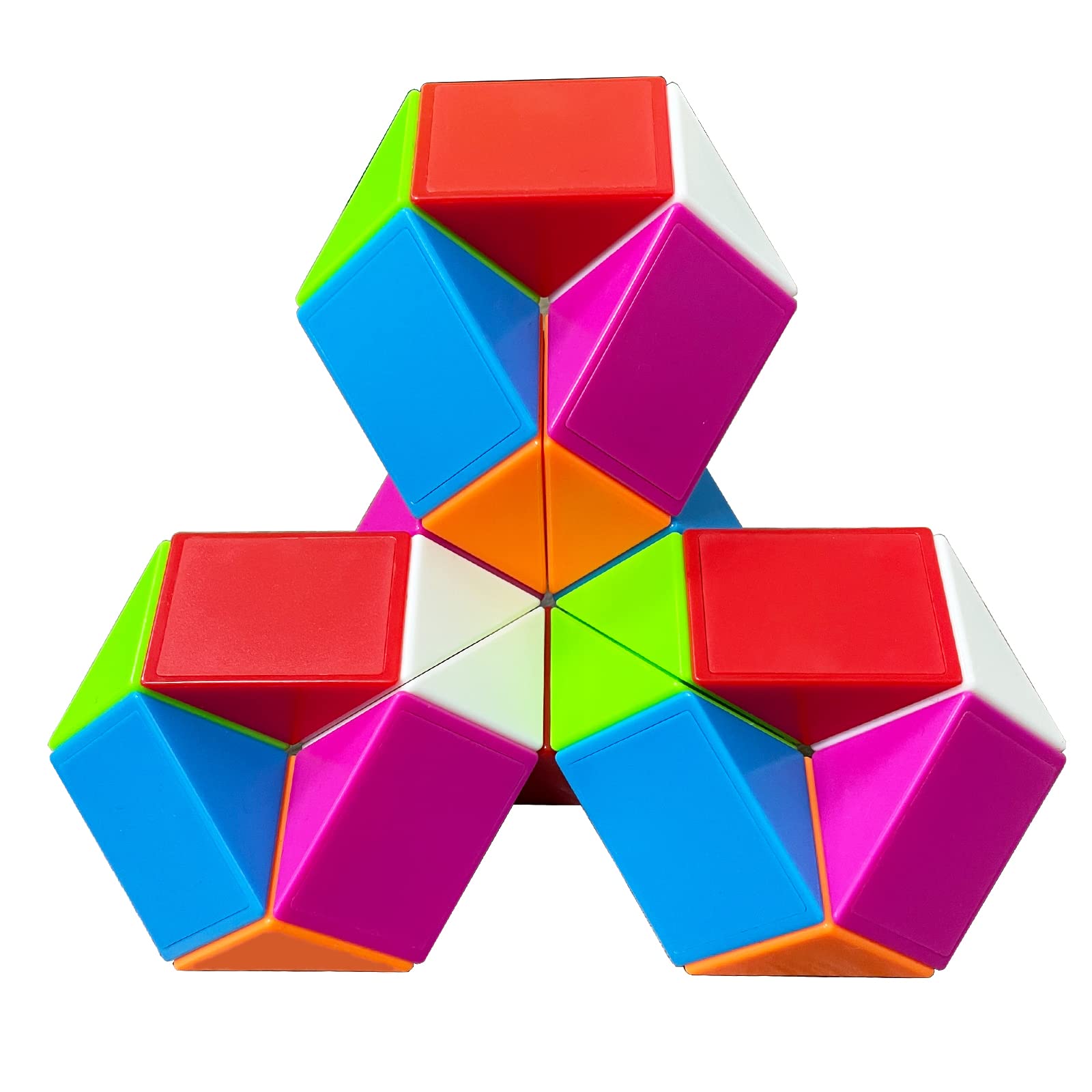 EACHHAHA 24Parts Magic Snake Puzzle - Magic Snake Cube, Brain Teaser Twist Puzzle Educational Toys - Party Bag Fillers, Christmas Stocking Fillers (Rainbow*1)