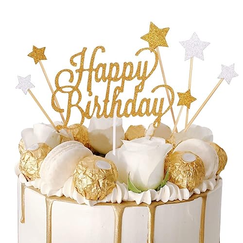 Cake　ハートゴールド Sunny ZX Gold Glitter Happy Birthday Cake Cupcake Smash Candle