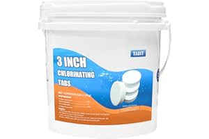 Chlorine Tablets 3 inch 5 Pounds, TABIT Swimming Pool Long Lasting Chlorinating Tablets, Slow Dissolving, Tri-Chlor for Swim Pool, Hot Tubs, Spa