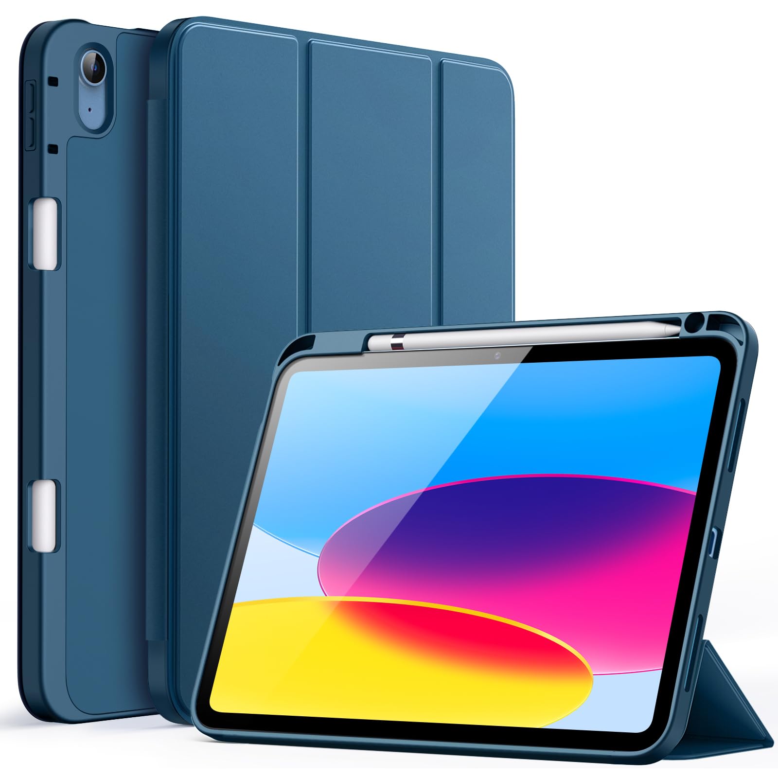 JETech Case for iPad (A16) 11th/10th Generation (2025/2022) with Pencil Holder, Slim Tablet Cover with Soft TPU Back, Auto Wake/Sleep (Teal) — image 1