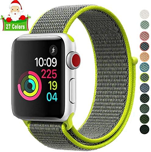 Lrapple Compatible with Apple Watch Band 38mm 40mm 42mm 44mm,Soft Nylon Sport Loop,with Hook and Loop Fastener,Replacement Band Compatible for iWatch Series 4/3/2/1